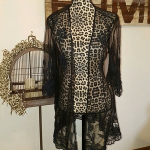 Lace and Mesh Kimono